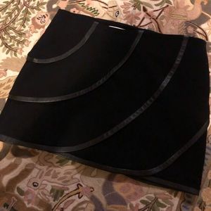 Leather scalloped DVF mini skirt!